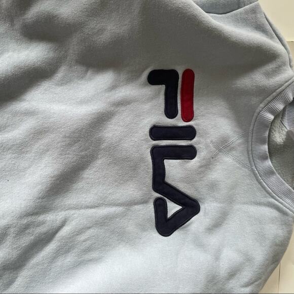 Fila Logo Sweatshirt Crewneck Womens S Light Baby Blue EUC - Picture 5 of 6